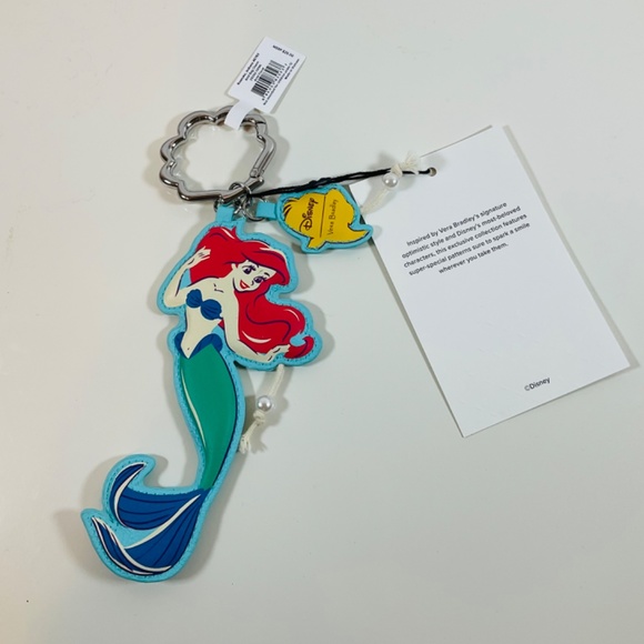 🐠Vera Bradley Ariel Floral Bag Charm Little Mermaid Disney - Picture 2 of 2